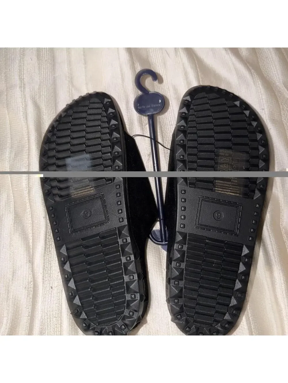 True Religion Men's TR-Biggy-PBS Black Logo Sandals adjustable top strap Size 9